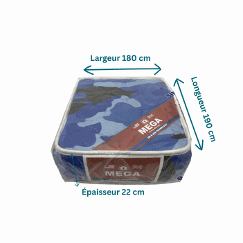 Matelas Méga premium - 180 x 190 x 22 - 3 places