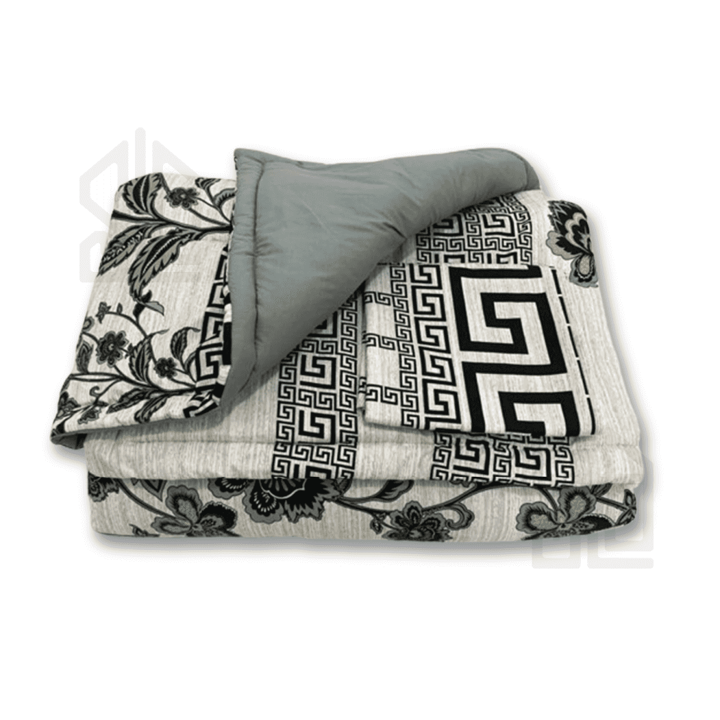 Couette de lit 1 , 2 , 3 places double face motif et uni 