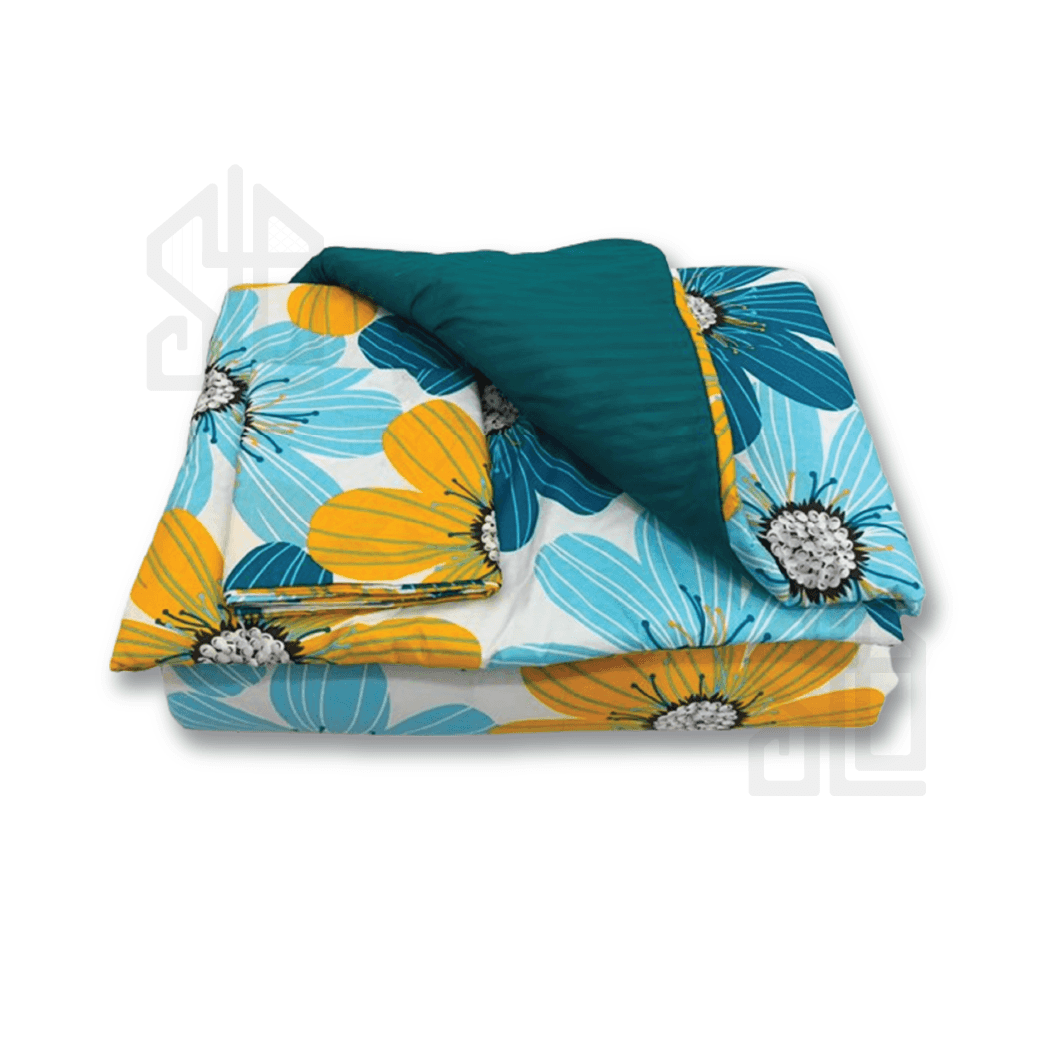 Couette de lit 1 , 2 , 3 places double face motif et uni 