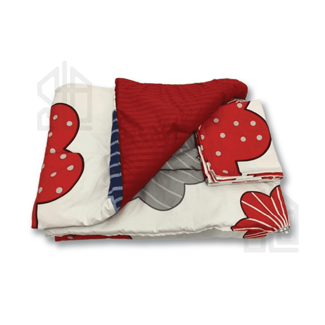 Couette de lit 1 , 2 , 3 places double face motif et uni 