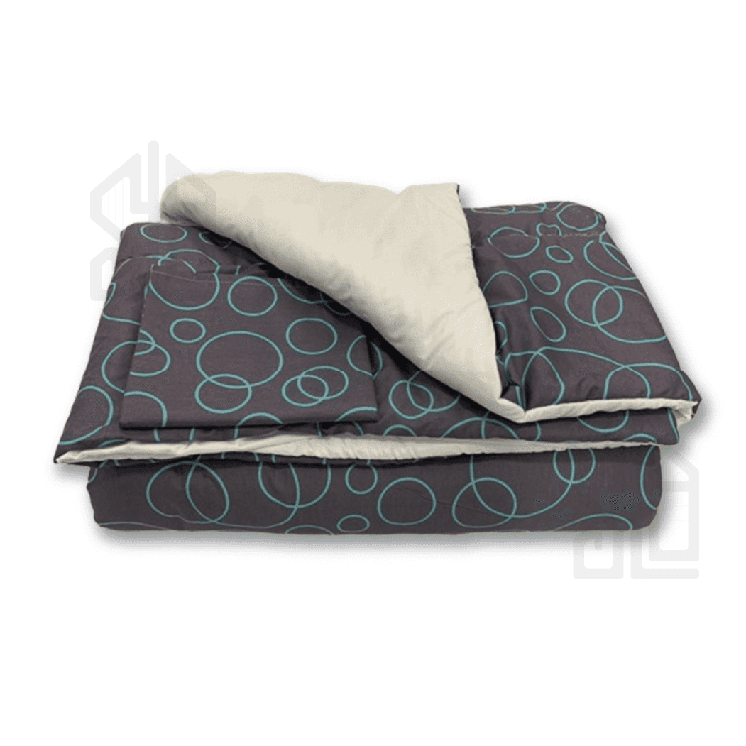 Couette de lit 1 , 2 , 3 places double face motif et uni 